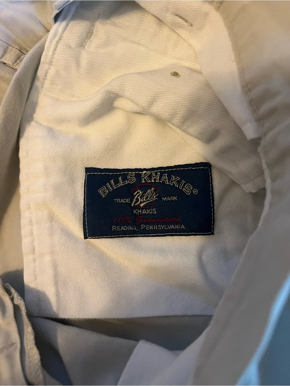 Men's Khaki Pants - Light Beige Waist 35 BILLS KHAKIS